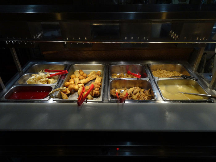 Fried appetizers and soup station on the Harmony buffet line
